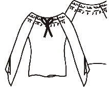Модель блузки распашонка с воротом кармен