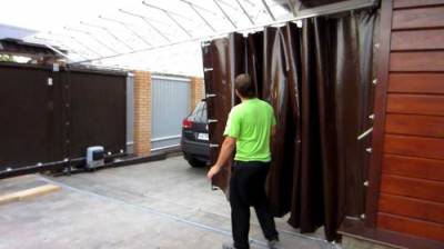 Как шторы повесить на ворота в гараже